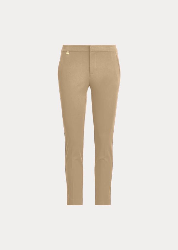 Pantalones Ralph Lauren Mujer Marrom - Stretch Cotton Skinny - ZQWSL5987